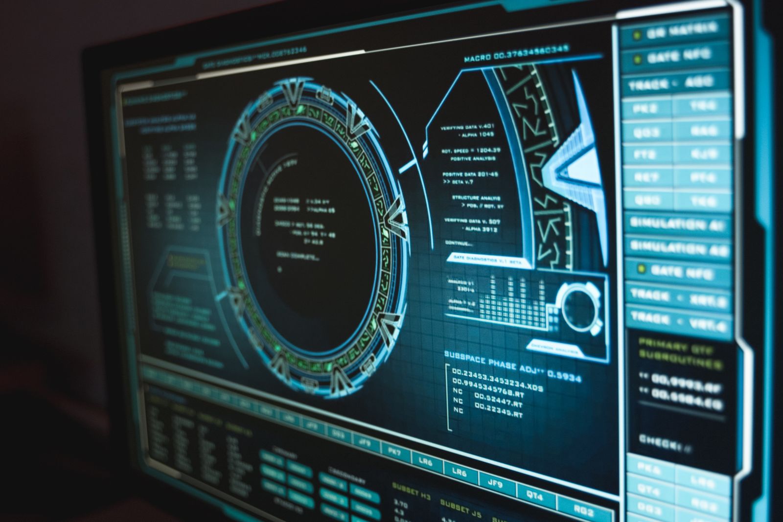 Systems monitoring and diagnostics dashboard representing auditing and governance